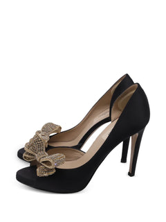 2023 D'Orsay bow peep-toe pumps