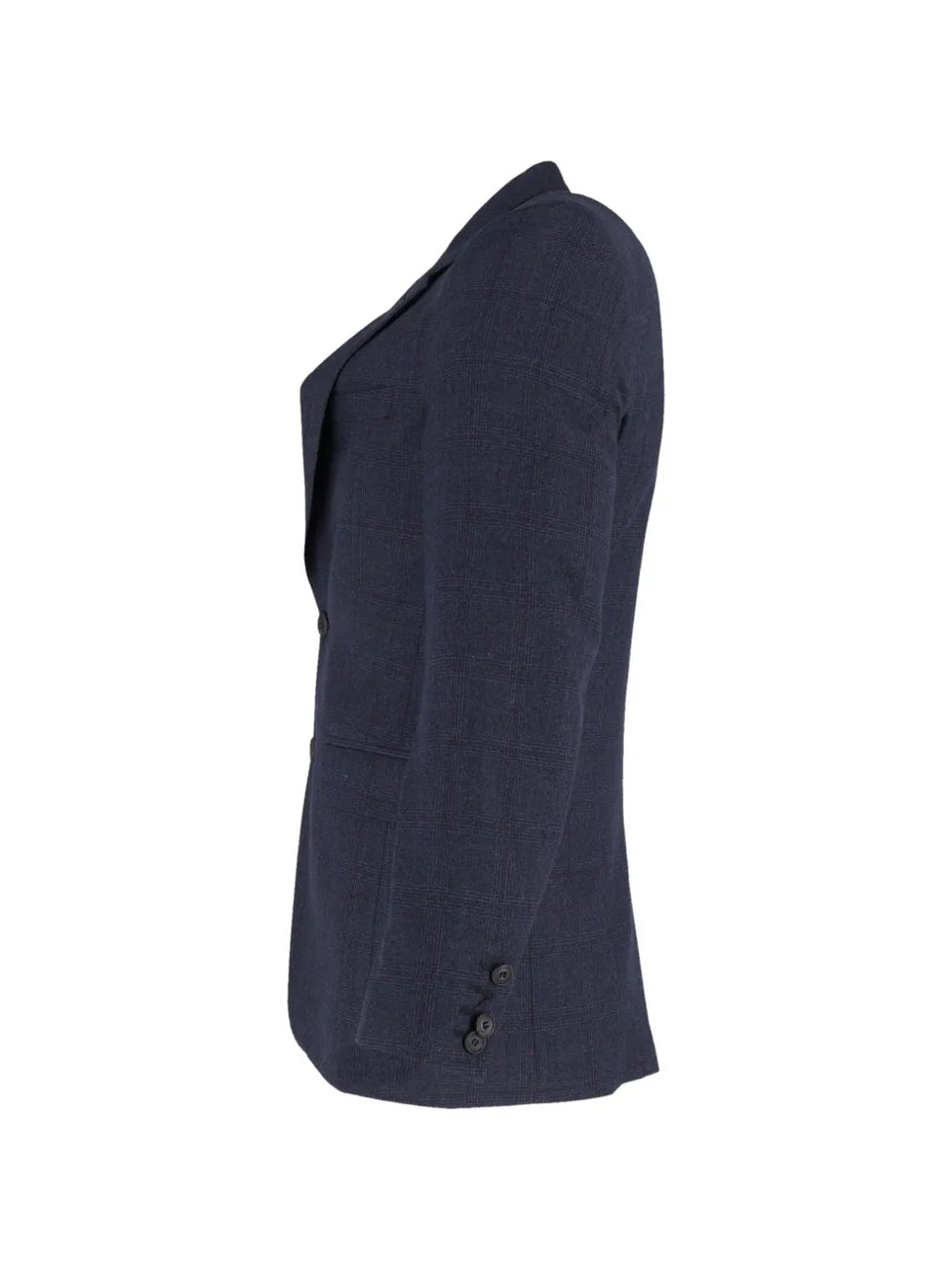 checked single-breasted blazer