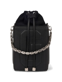 logo-embossed shoulder bag