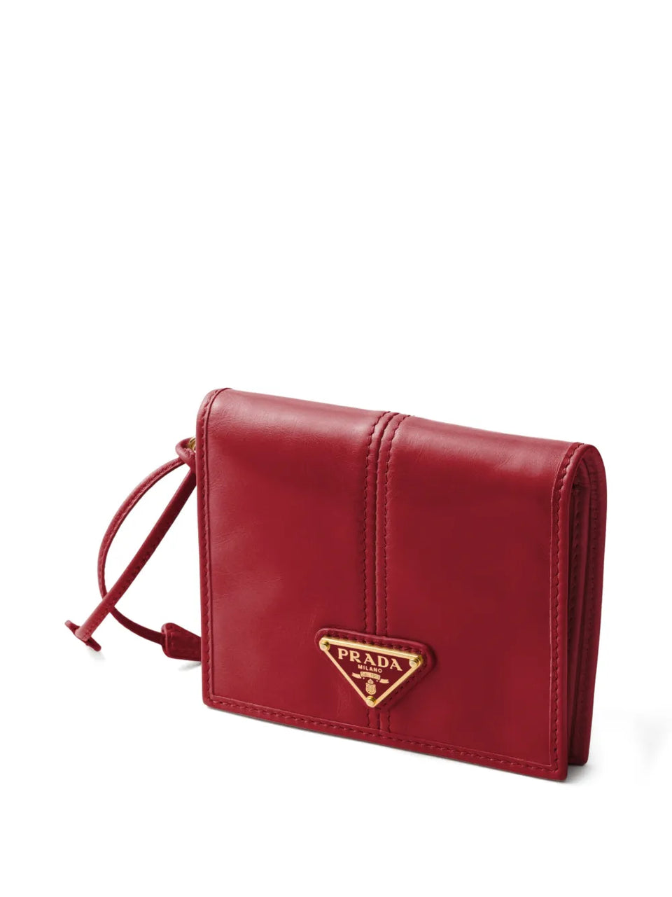 small enamelled triangle leather wallet