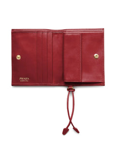 small enamelled triangle leather wallet