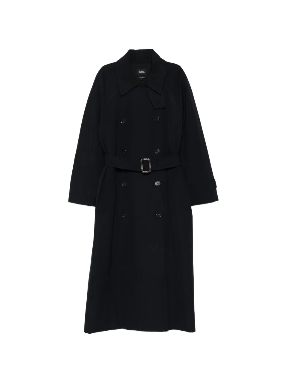belted double-breasted trench coat