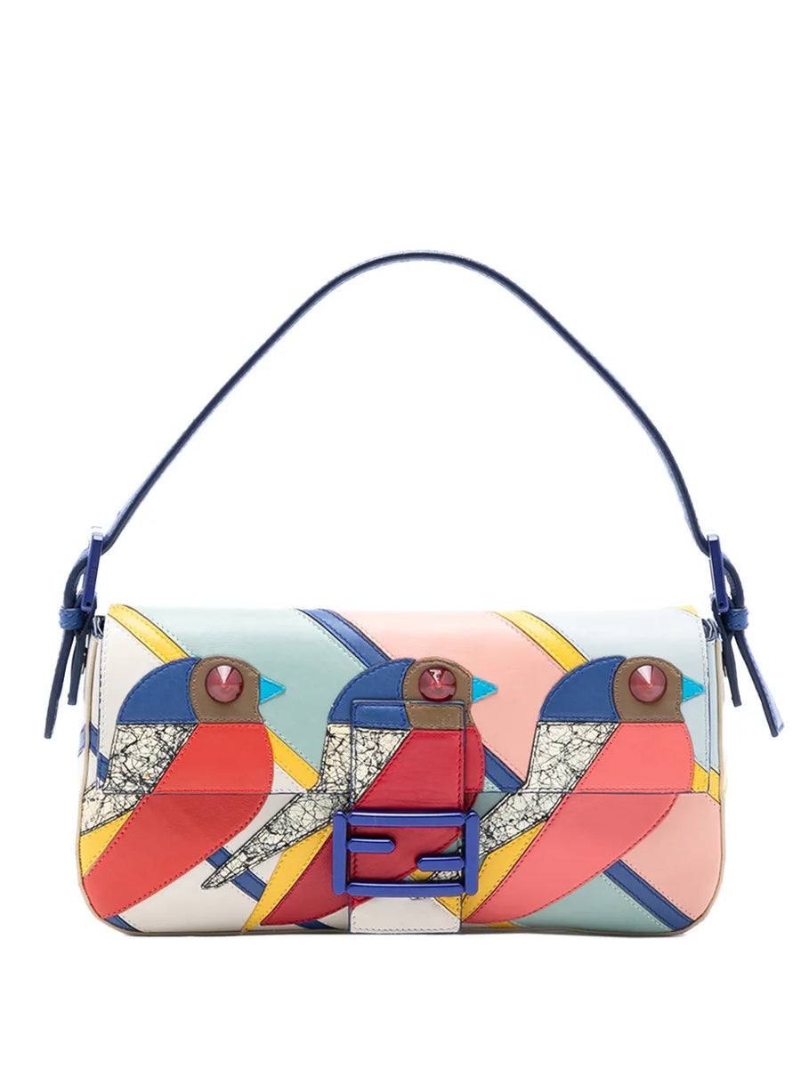 2010-2025 Patchwork Leather QuTweet Bird Baguette shoulder bag