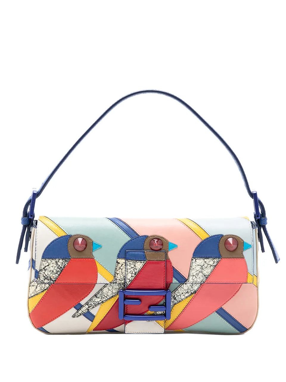 2010-2025 Patchwork Leather QuTweet Bird Baguette shoulder bag