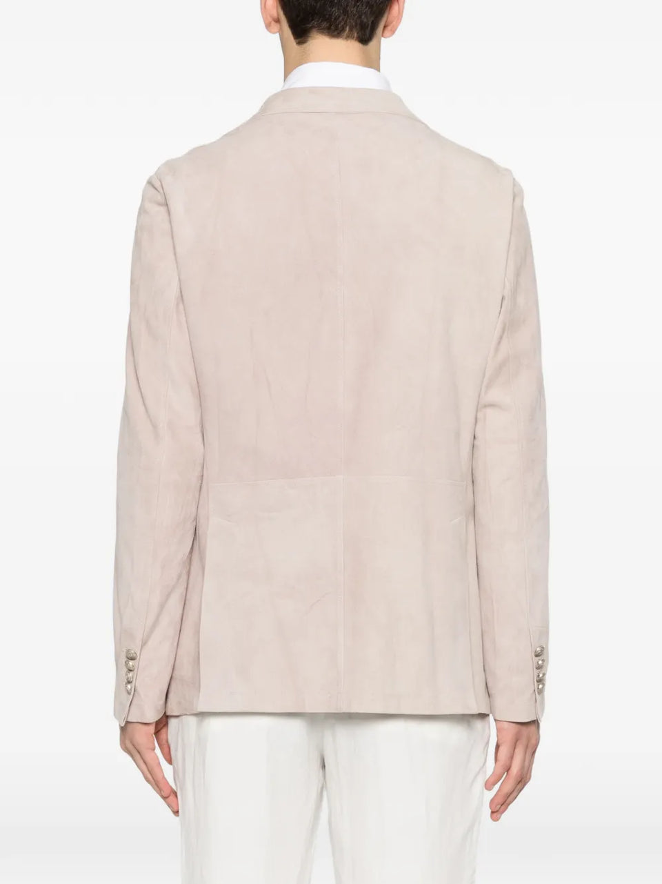 single-breasted suede blazer