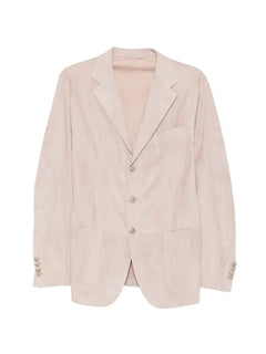 single-breasted suede blazer