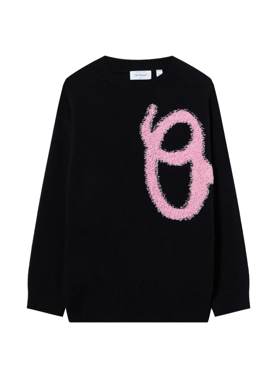 fuzzy crewneck knitwear