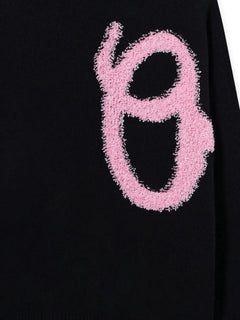 fuzzy crewneck knitwear