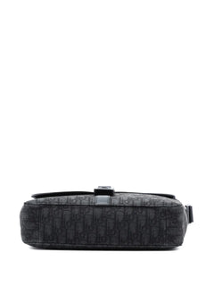 2023 Medium Oblique Canvas and Grained Calfskin Saddle Messenger Bag with Flap crossbody bag