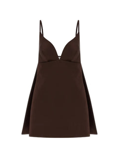 Duchesse V-neck mini dress