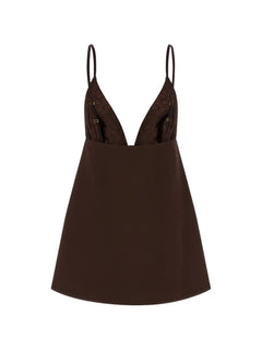 Duchesse V-neck mini dress