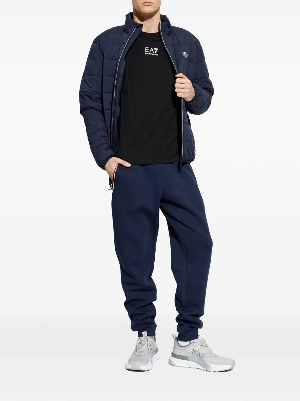 logo-patch quilted jacket