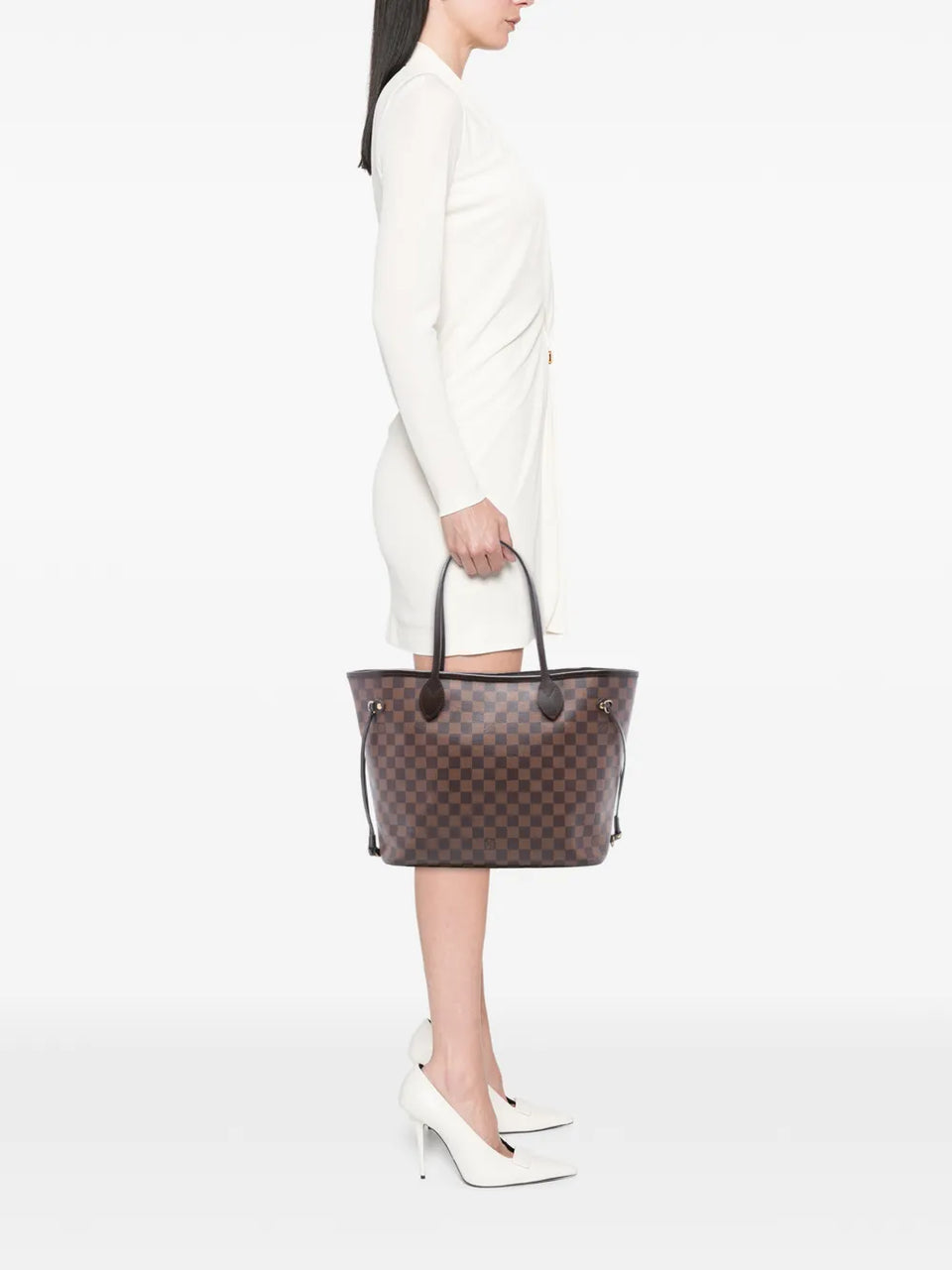 2017 Damier Ebene Neverfull MM tote bag