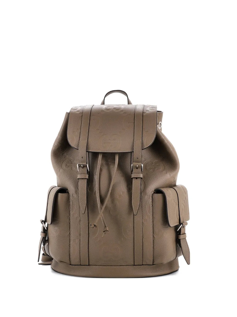 Double Pocket Belt Jumbo GG Embossed Leather Large backpack