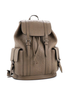Double Pocket Belt Jumbo GG Embossed Leather Large backpack