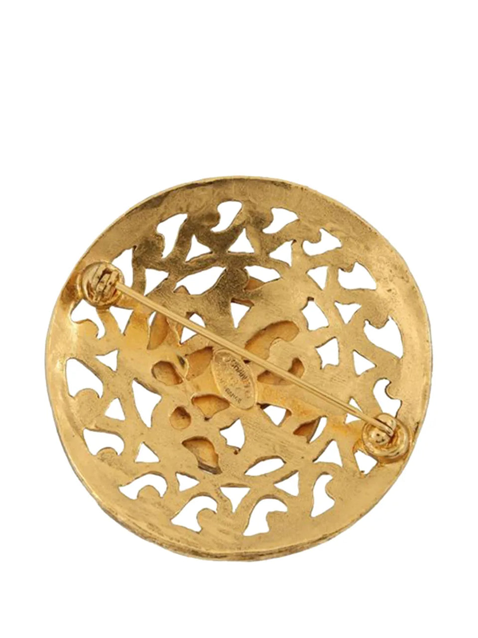 1995 CC Gold Plated Medallion Brooch costume brooch