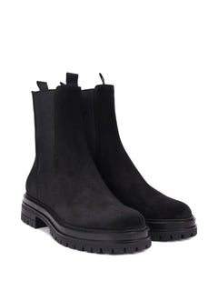 pull-on suede chelsea boots