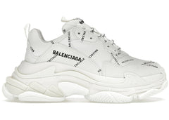 Balenciaga Triple S Allover Logo White Womens