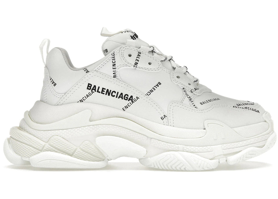 Balenciaga Triple S Allover Logo White Womens