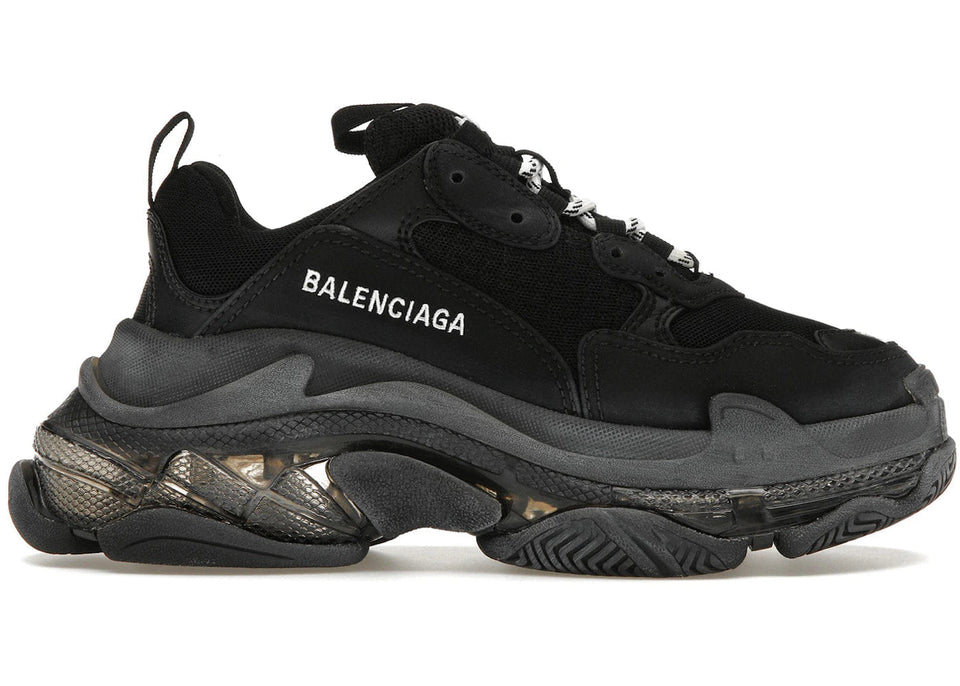 Balenciaga Triple S Clear Sole Double Black Womens