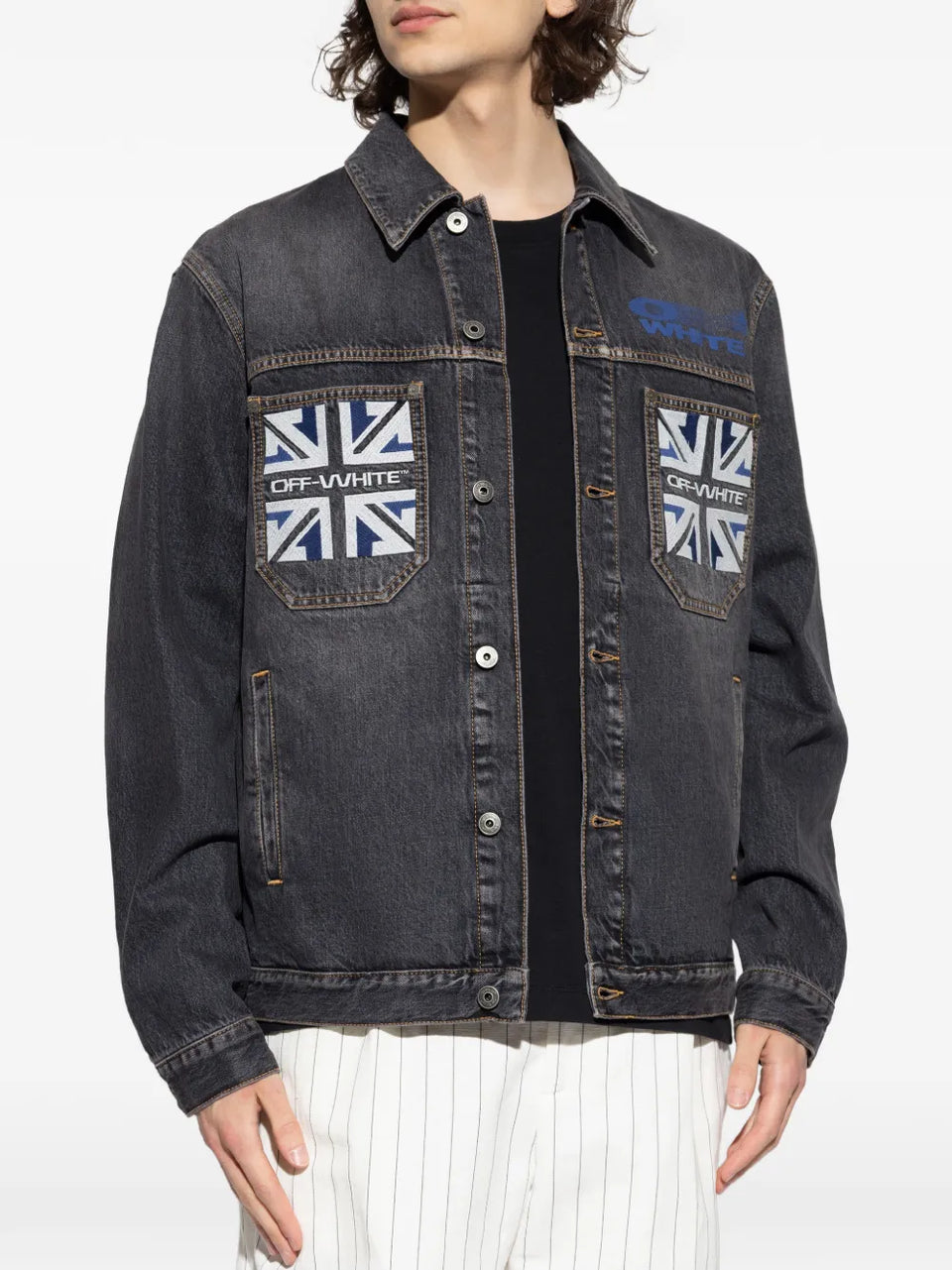 flag-patch cotton jacket