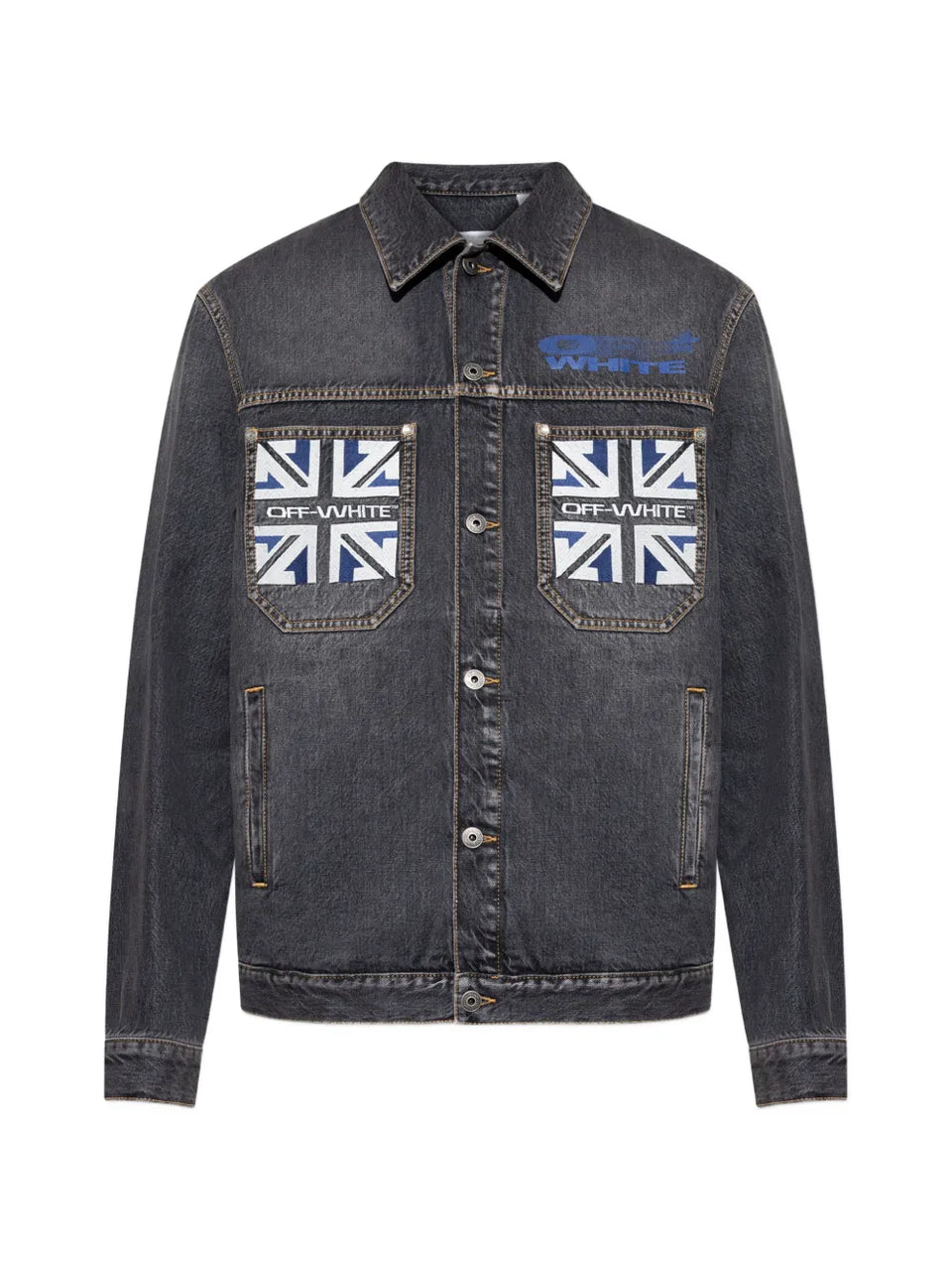 flag-patch cotton jacket