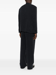 pinstripe single-button blazer