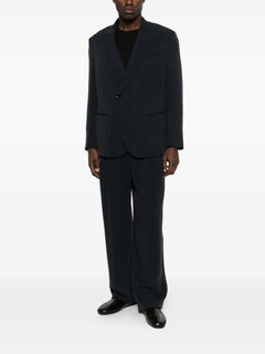 pinstripe single-button blazer