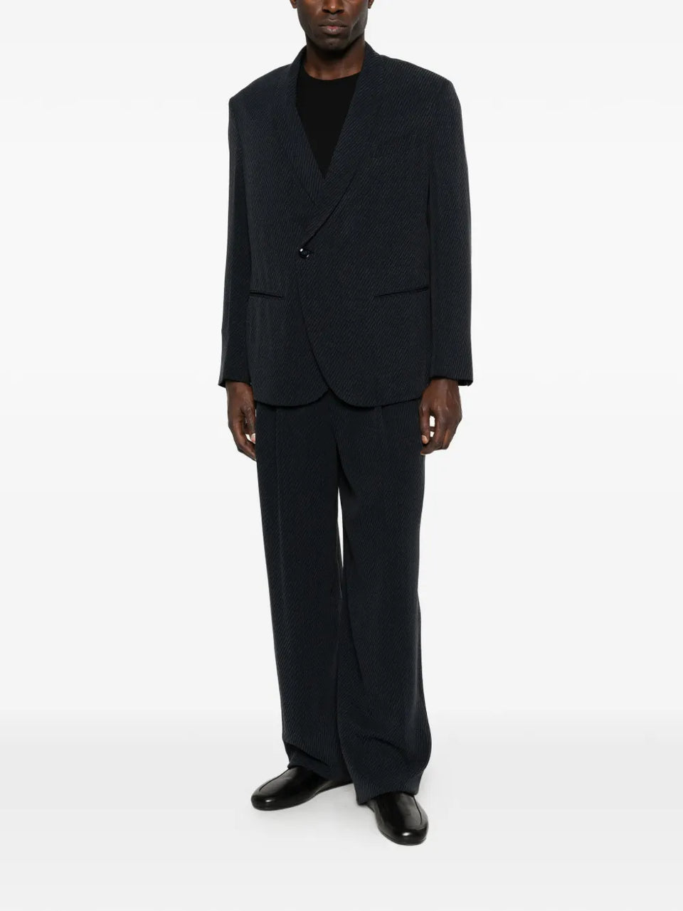 pinstripe single-button blazer