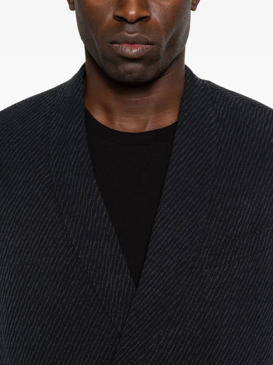 pinstripe single-button blazer