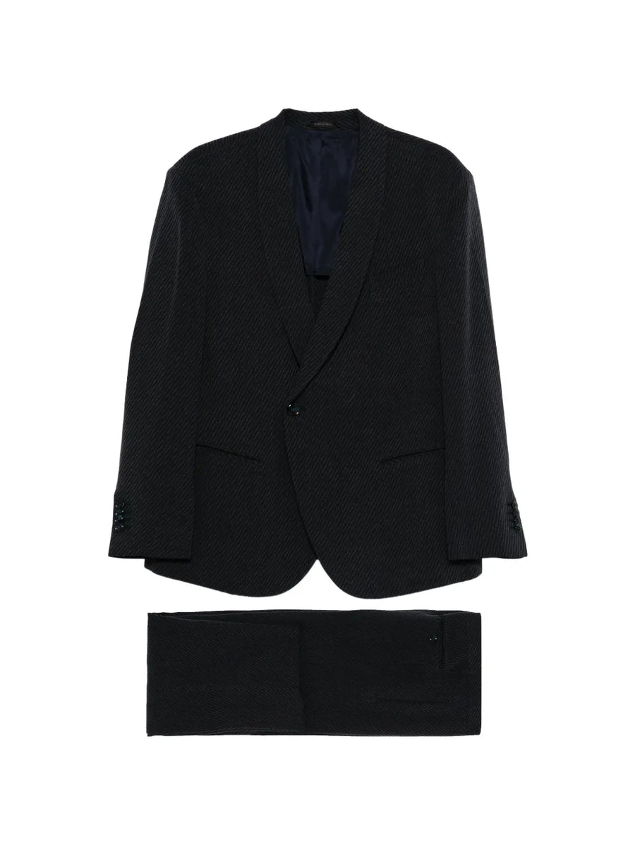 pinstripe single-button blazer