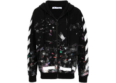 Off-White Galaxy Brushed Zip Up Hoodie Black