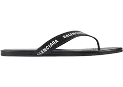 Balenciaga Wmns Flip Flop Slides 'Allover Logo - Black'