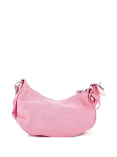 Le Cagole Giant Studs Denim with Crystals XS shoulder bag