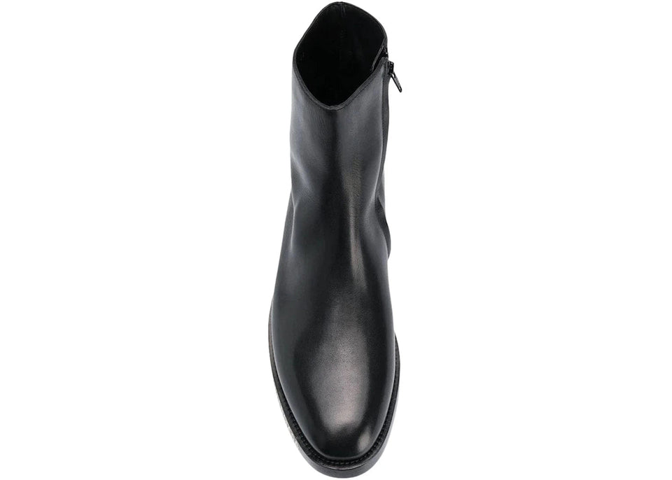 Balenciaga Leather Ankle Boot Black White Logo