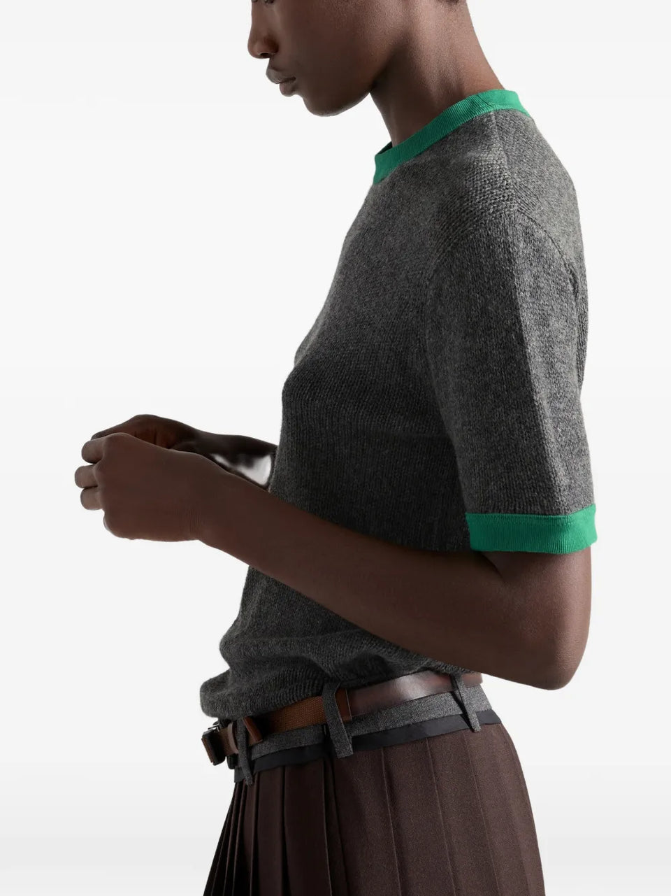 short-sleeve cashmere sweater