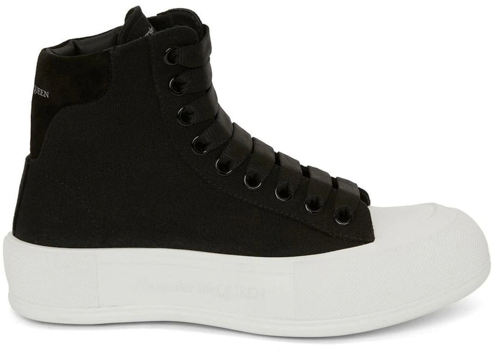 Alexander McQueen Deck Plimsoll High Black White
