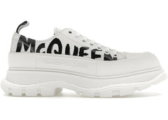 Alexander McQueen Tread Slick Lace Up McQueen Graffiti Logo - White