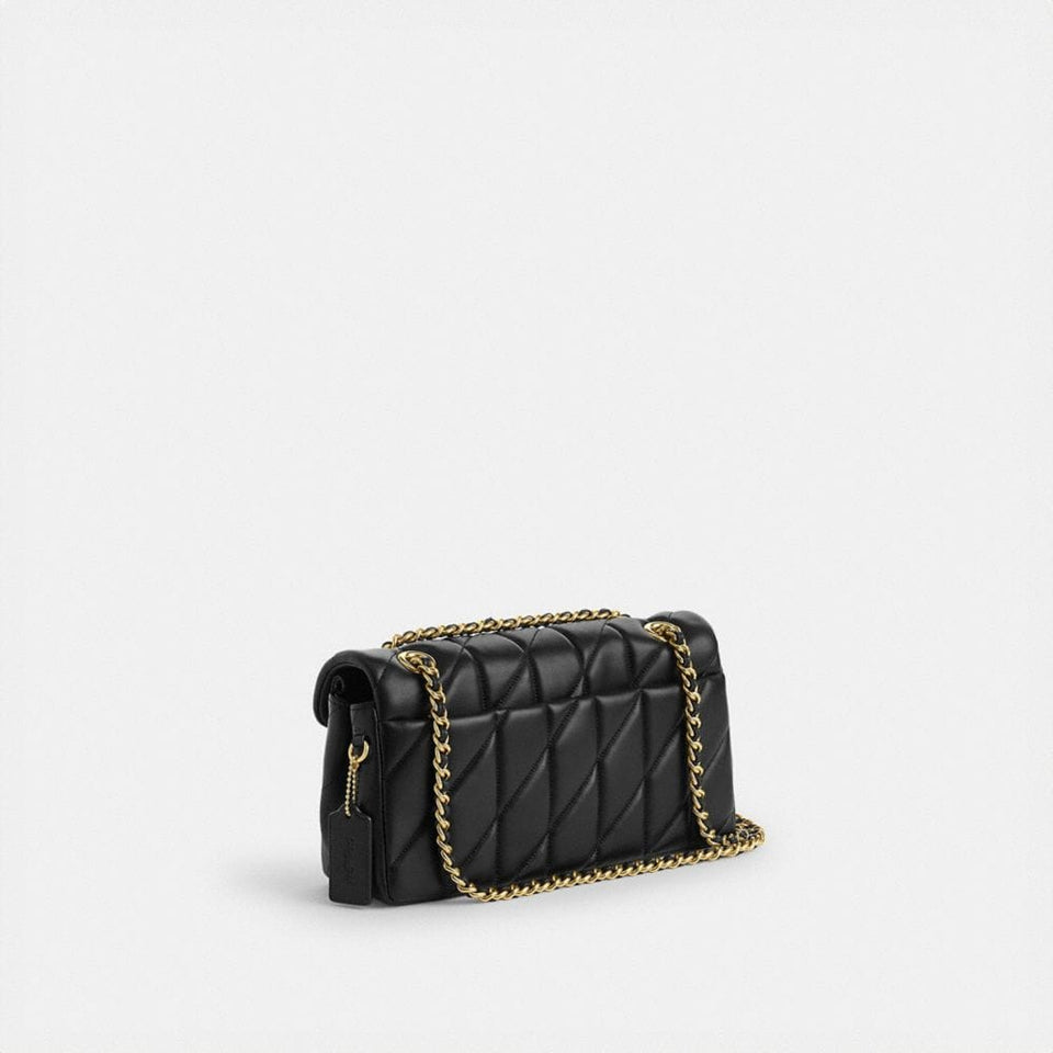 Coach Tabby Shoulder Bag 26 With Pillow Quilting Nappa Leather-Brass-Black