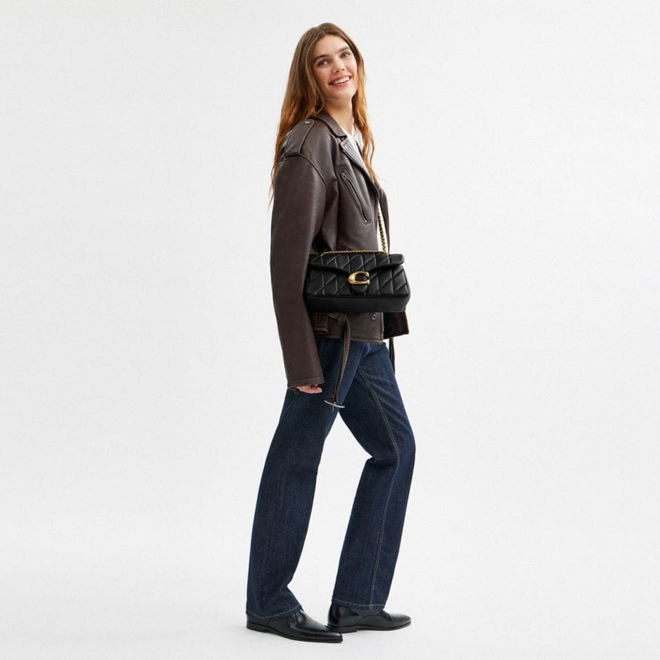 Coach Tabby Shoulder Bag 26 With Pillow Quilting Nappa Leather-Brass-Black