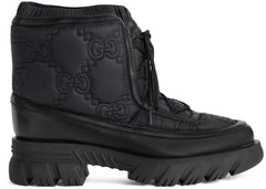 Gucci Gg Lace Up Ankle Boot Black
