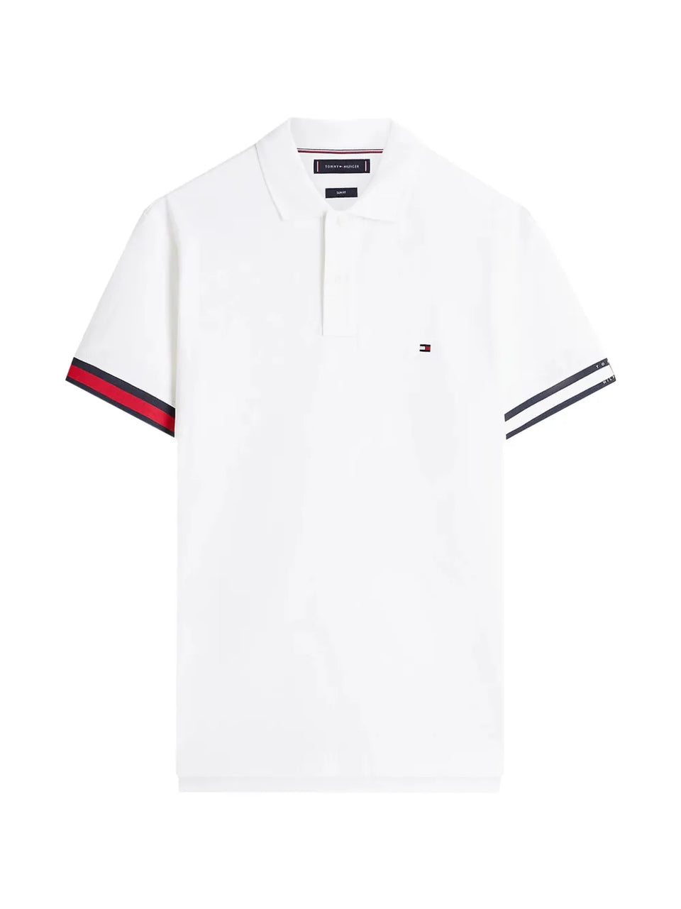 striped trim polo shirt