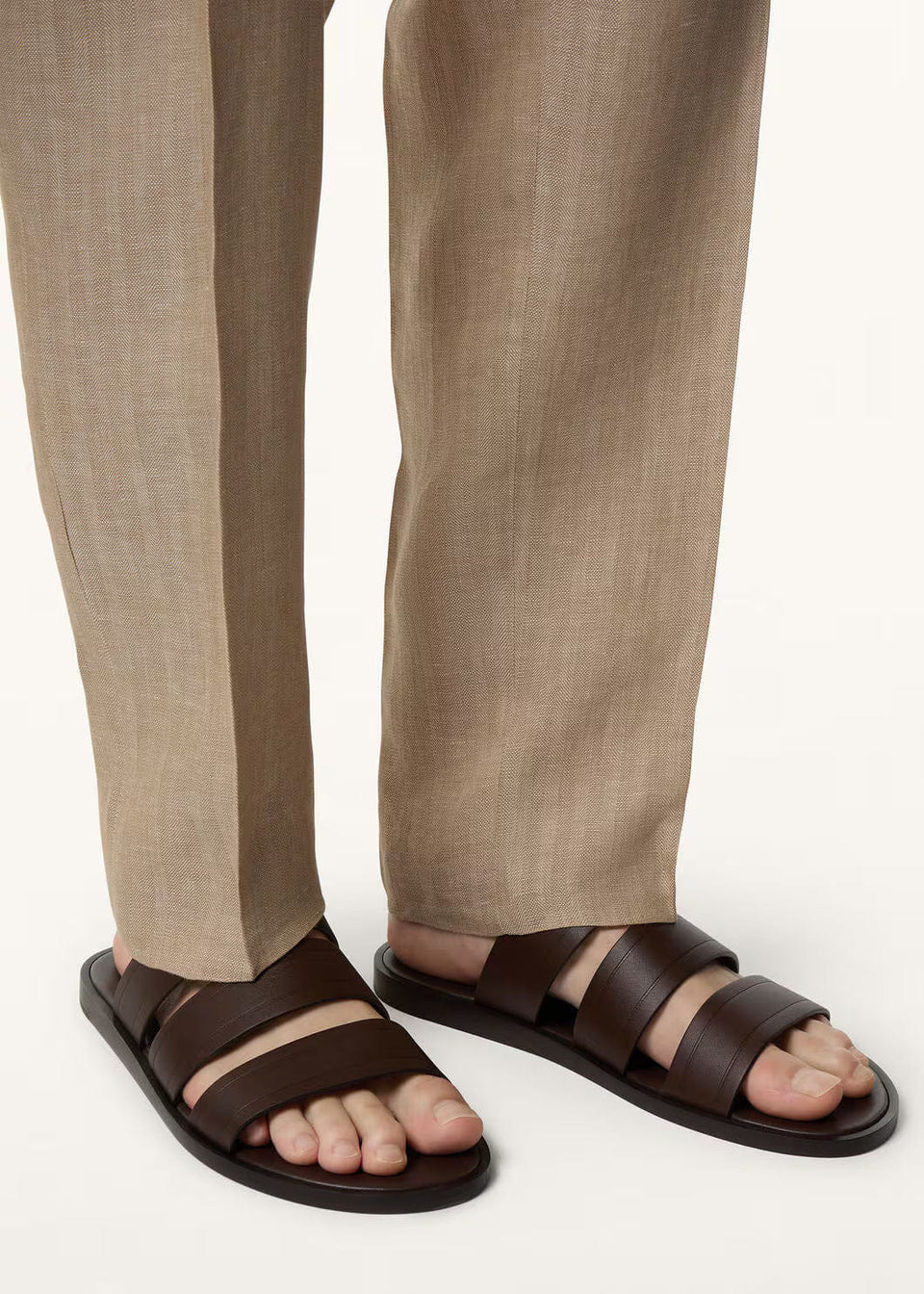 LoroPiana Naha Sandal Dark Moka