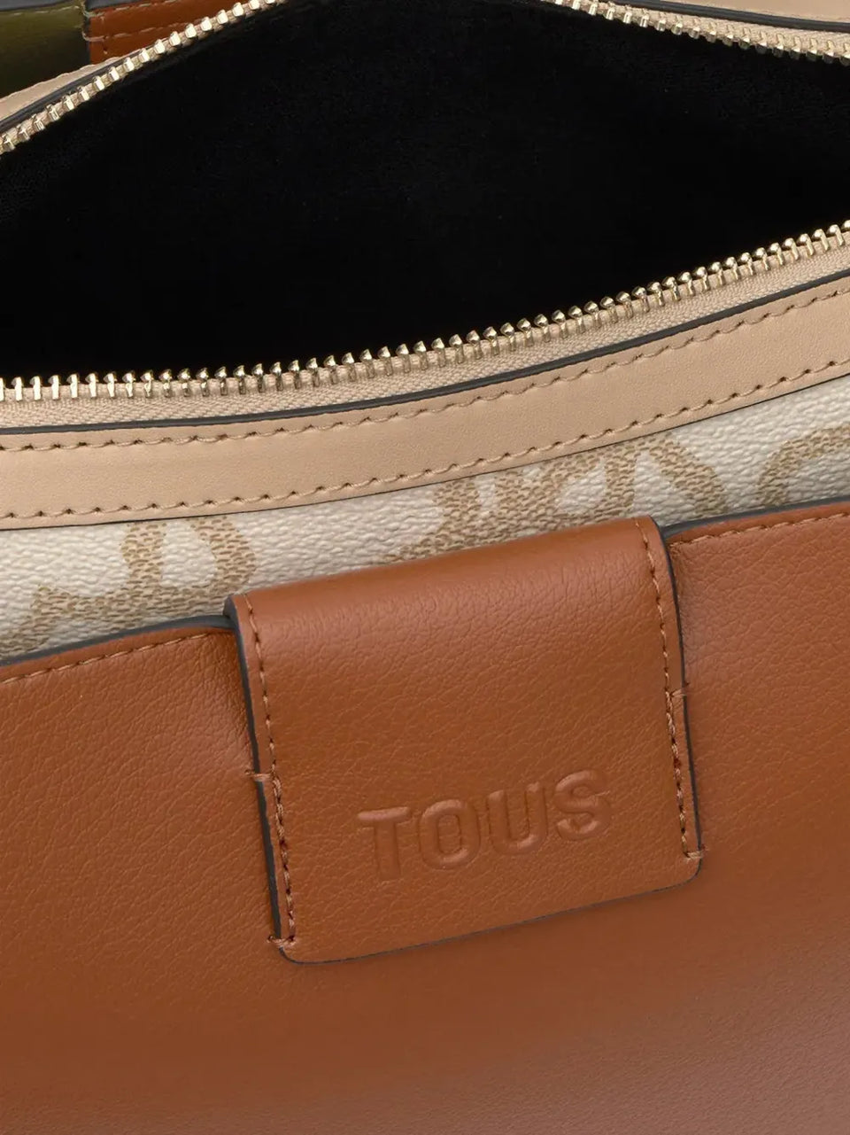 logo-embossed shoulder bag