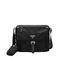 Re-Nylon Recycled Polyamide Shoulder Bag - Nero