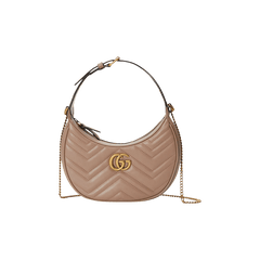 Gucci GG Marmont Half Moon Shaped Mini Bag Porcel Rose