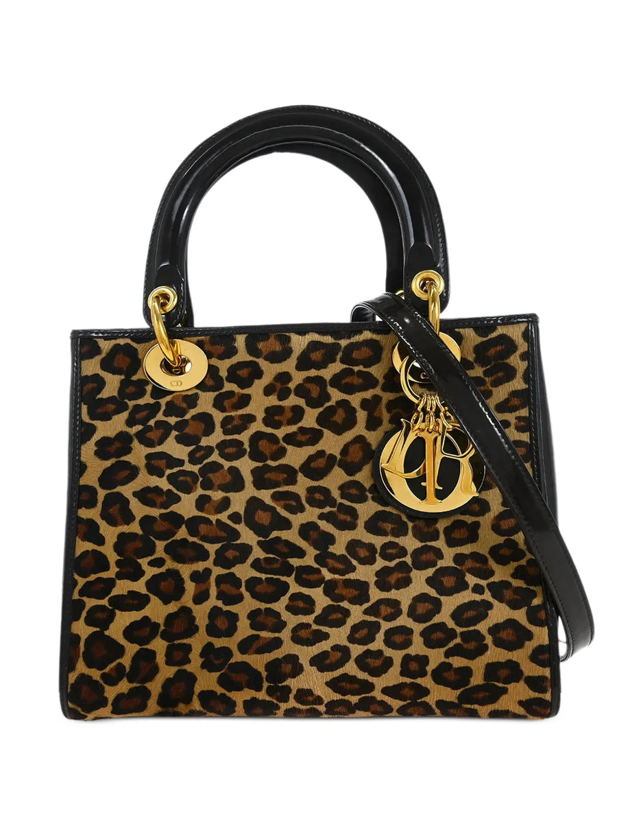 1997 Lady Dior leopard-pattern tote bag