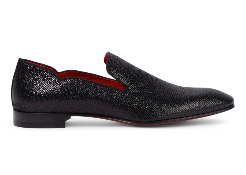 Christian Louboutin Dandy Chick Orlato Flat Loafers Black Lin Loubi