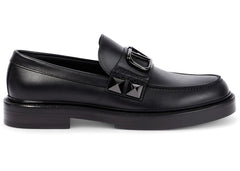 Valentino Garavani Stud Sign Loafers Black