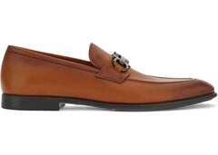 Ferragamo Gancini-Plaque Leather Loafers Brown